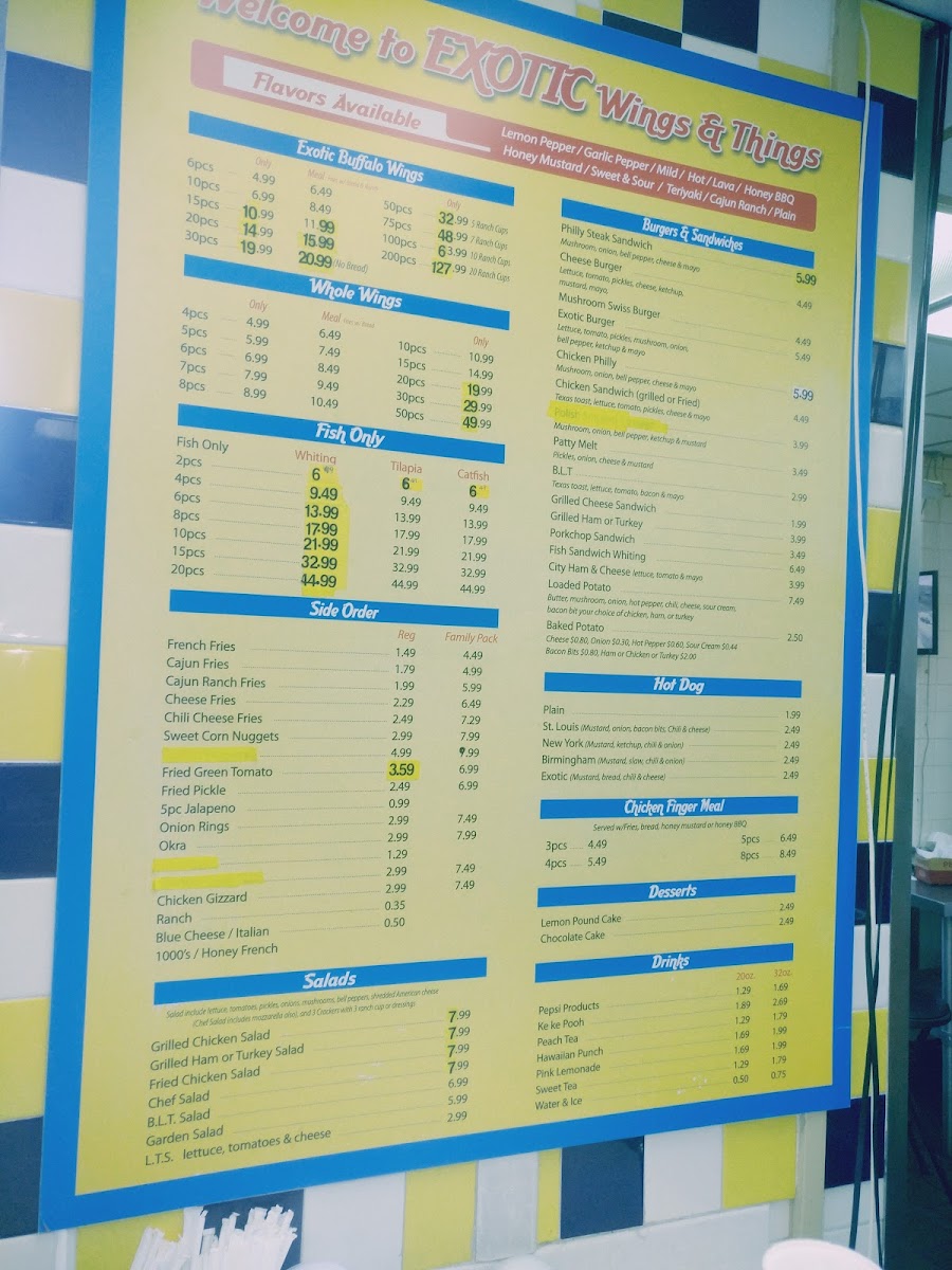 Exotic Wings & Things Menu - Image 5